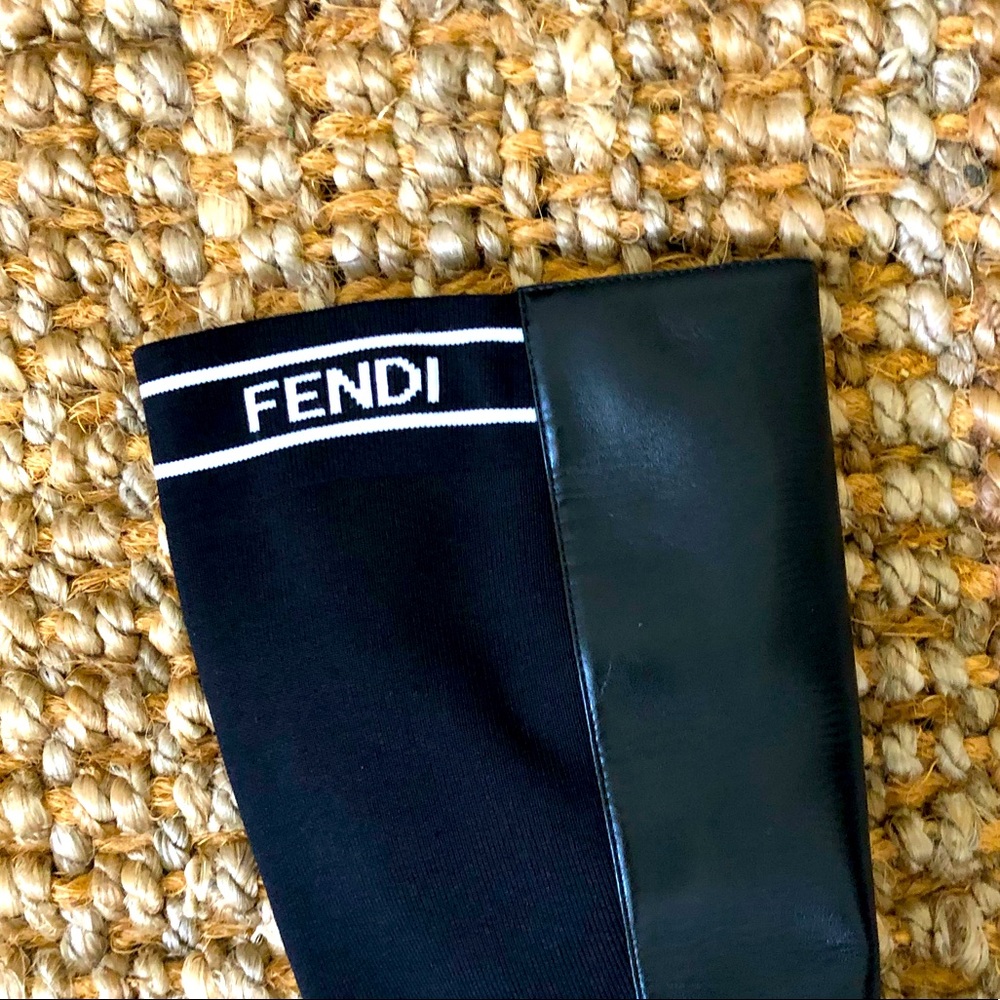 Fendi black leather stretch boots, size 8.5 (eur. 38.5) - Picture 3 of 8